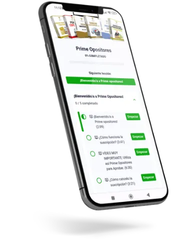 App de Prime Opositores en un smartphone