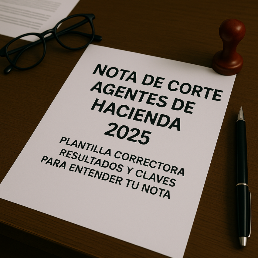 Nota de corte Agentes de Hacienda 2025: plantilla correctora, resultados y claves para entender tu nota 3 IMAG